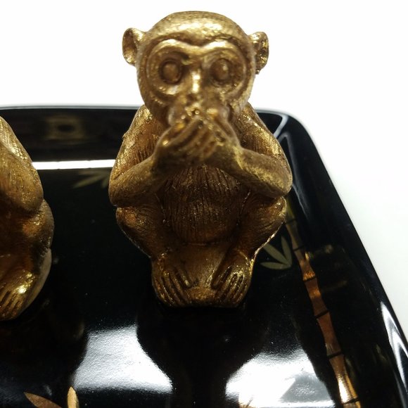3 Wise Monkeys Exquisite Decorative Tray - Picture 8 of 8